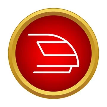 High speed train icon on a red button Illustrazione stock