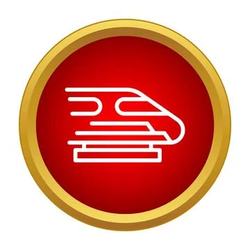 High speed train icon showing fast movement Illustrazione stock