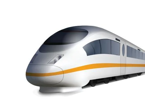 High speed train isolated on white Stock Illustration