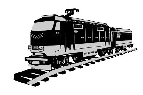 High speed train isolated on white background. Stock Illustration