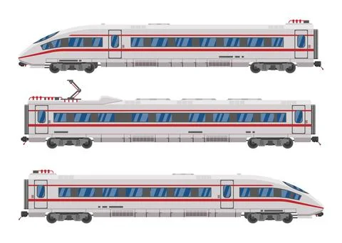 High speed train isolated on white background. Stock Illustration