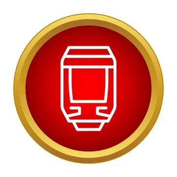 High speed train line icon in red circle Stock Illustration