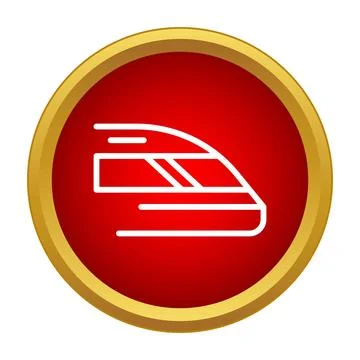 High speed train line icon on red button Illustrazione stock