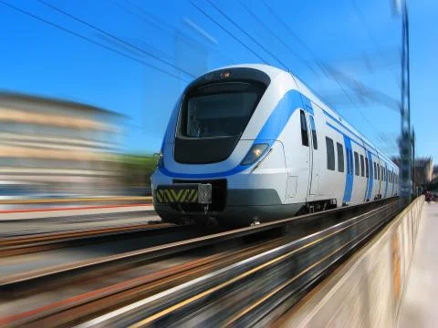 High speed train with motion blur Stock Illustration