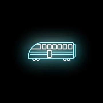 High speed train neon icon transportation concept Stock-Illustration