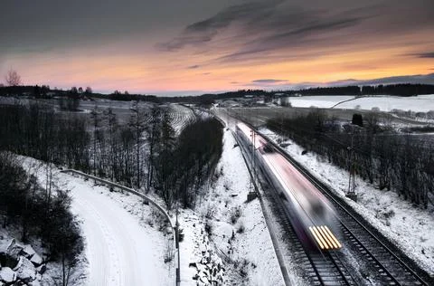 High Speed Train in Norway Stock Photos
