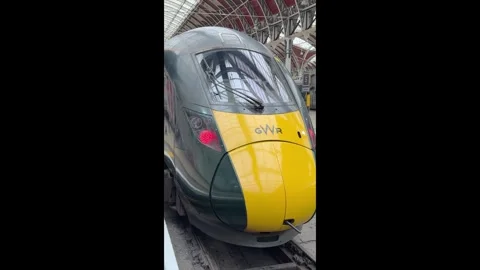 High speed train operated by Great Western Railway. Zoom out. Stock Footage 335218937