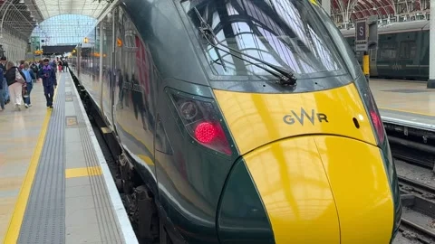 High speed train operated by Great Western Railway. Zoom out. Stock Footage 335218955