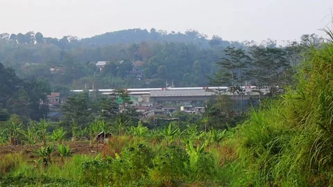 High Speed Train Passing Through Rural Landscape and Lush Green Hills Stock Footage 346740393