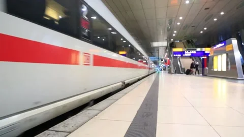 High-speed train on the platform of the central station in Berlin Video stock 149501167