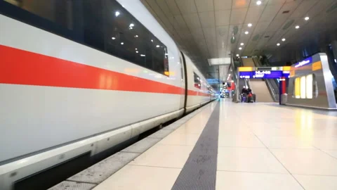 High-speed train at the railway station Berlin Stock Footage 97975802
