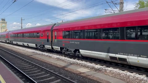High speed train in the railway station Stock Footage 228370528