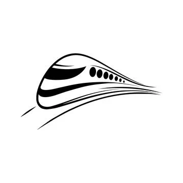 High-Speed Train Silhouette Design. Vector icon. Stock Illustration