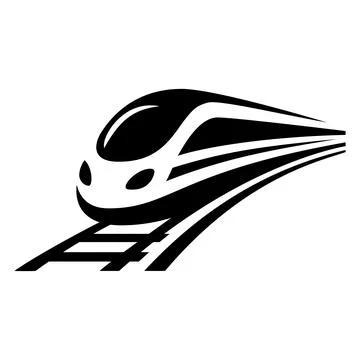 High Speed Train Silhouette Vector Icon Stock Illustration