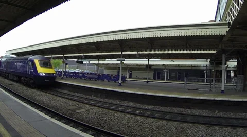 High Speed Train - Slough Station - LtoR Stock Footage 37507702