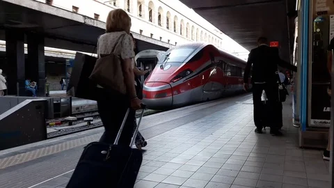 High Speed Train Station Stock Footage 77672197