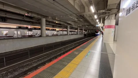 High speed train at Tokyo station platform Japan Stock Footage 342966265