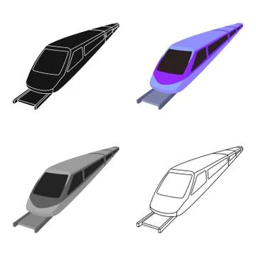 High speed train for transporting people over long distances. railway transport Ilustração Stock