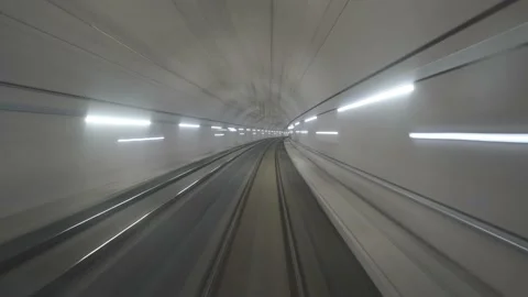 High speed train in the tunnel Stock Footage 137532192