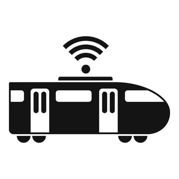 High speed train wifi icon, simple style Illustrazione stock