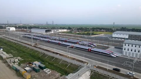 High speed train workshop in Indonesia Stock Photos