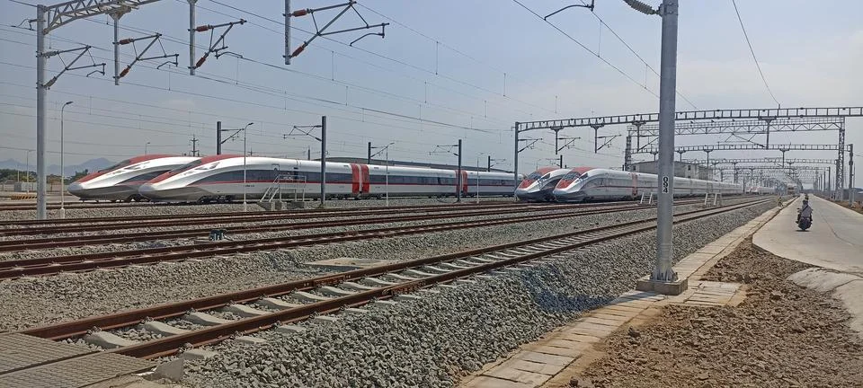 High speed train workshop in Indonesia Stock Photos