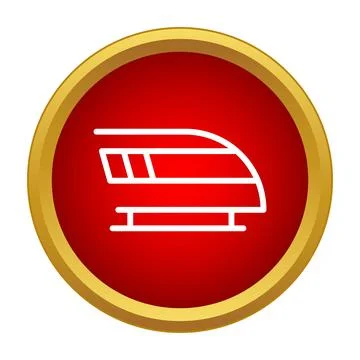 High speed transport train icon in red circle イラスト素材