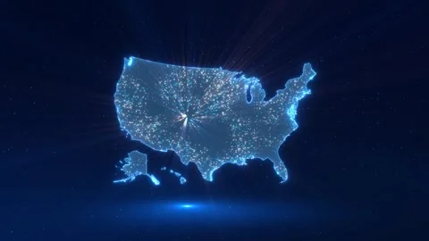 High Speed United States Data Connectivity Particle Animation Stock-Footage 342617779