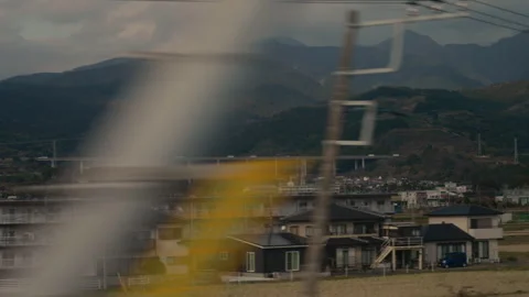 High speed view from shinkansen window with motion blur Japan 動画素材 332719770