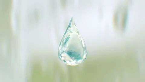 High speed water droplet falling down in 4K Vidéo 149814802