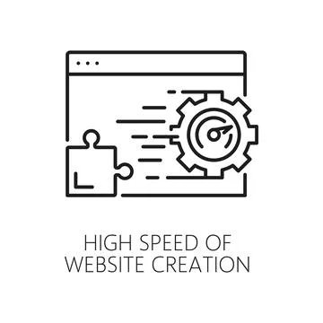 High speed website creation CMS content management Stock Illustration
