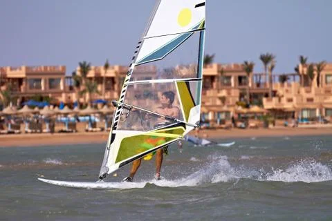 High speed windsurfer Stock Photos