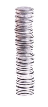 High stack of coins Stock Photos