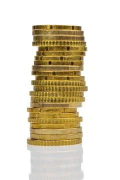 High stack of coins Stock Photos