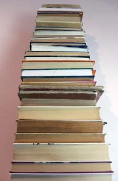High stack of old books. Stock Photos