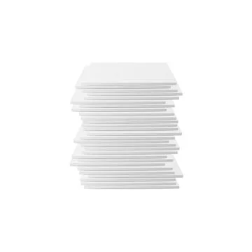 High stack of square white beer coasters realistic vector illustration isolat Stock Illustration
