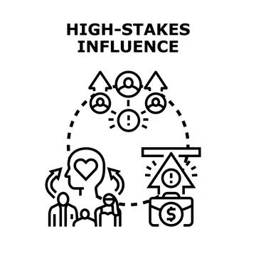 High stakes influence strategy affecting business decisions Ilustração Stock