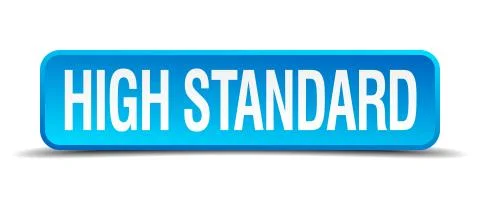 High standard blue 3d realistic square isolated button Stock Illustration