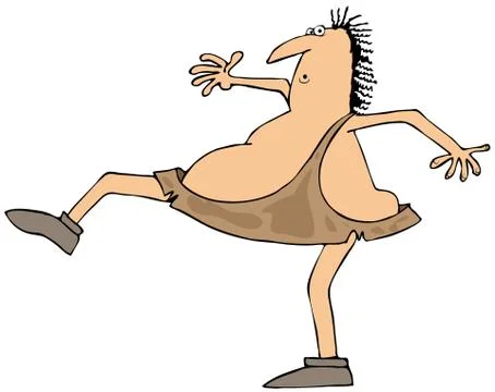 High stepping caveman Stock Illustration