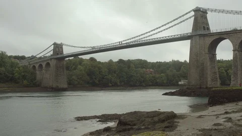 High stone bridge Stock Footage 88290773