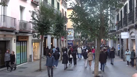 High street Madrid Stock Footage 176985100