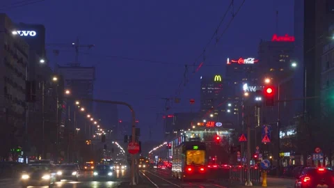 High street by night - timelapse Stock Footage 151840841