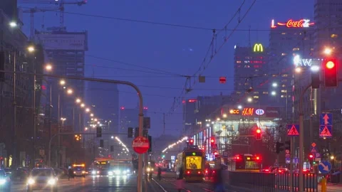High street by night - timelapse Stock Footage 151840848