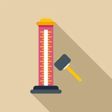 High striker amusement game testing strength Stock Illustration