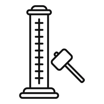 High striker strength test carnival game icon Stock Illustration