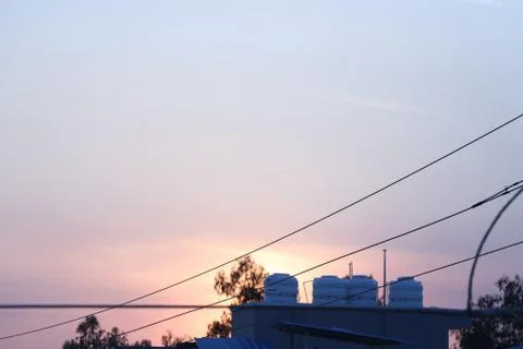 High sunset in the evening Stock Photos