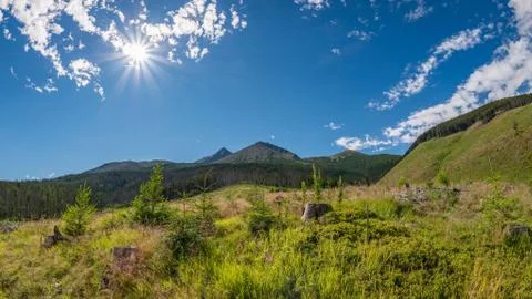 High tatra mountains view side of lomnicky stit Stock Photos