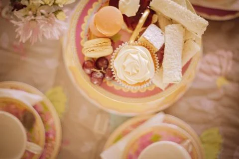 High Tea Deserts 库存照片