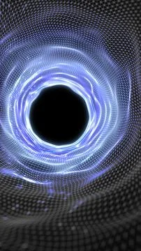 High-tech 3D portal with glowing blue plexus effect. Illustrazione stock