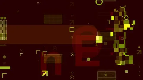 A high-tech 3d rendering of golden and white letters covered with techno chip Stock Illustration